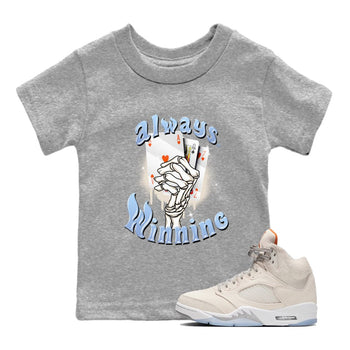 Air Jordan 5 Craft Sneaker Match Tees Always Winning Sneaker Tees Air Jordan 5 Retro Craft Shirts Kids Shirts Heather Grey 1
