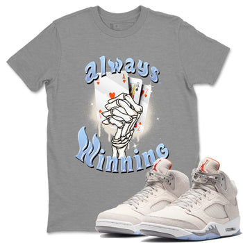 Air Jordan 5 Craft Sneaker Match Tees Always Winning Sneaker Tees Air Jordan 5 Retro Craft Shirts Unisex Shirts Heather Grey 1