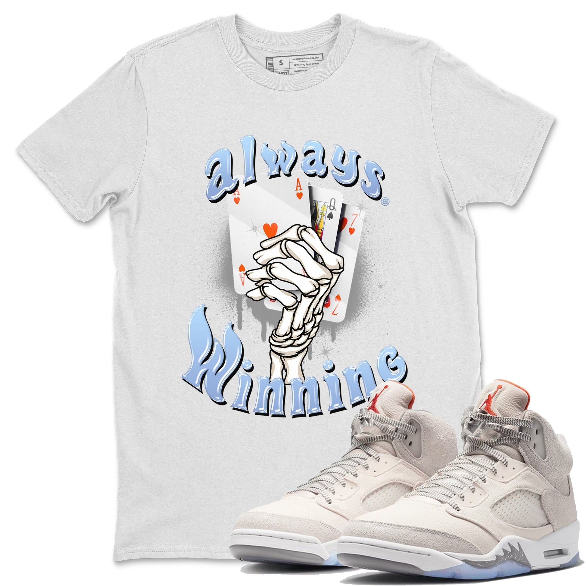 Air Jordan 5 Craft Sneaker Match Tees Always Winning Sneaker Tees Air Jordan 5 Retro Craft Shirts Unisex Shirts White 1