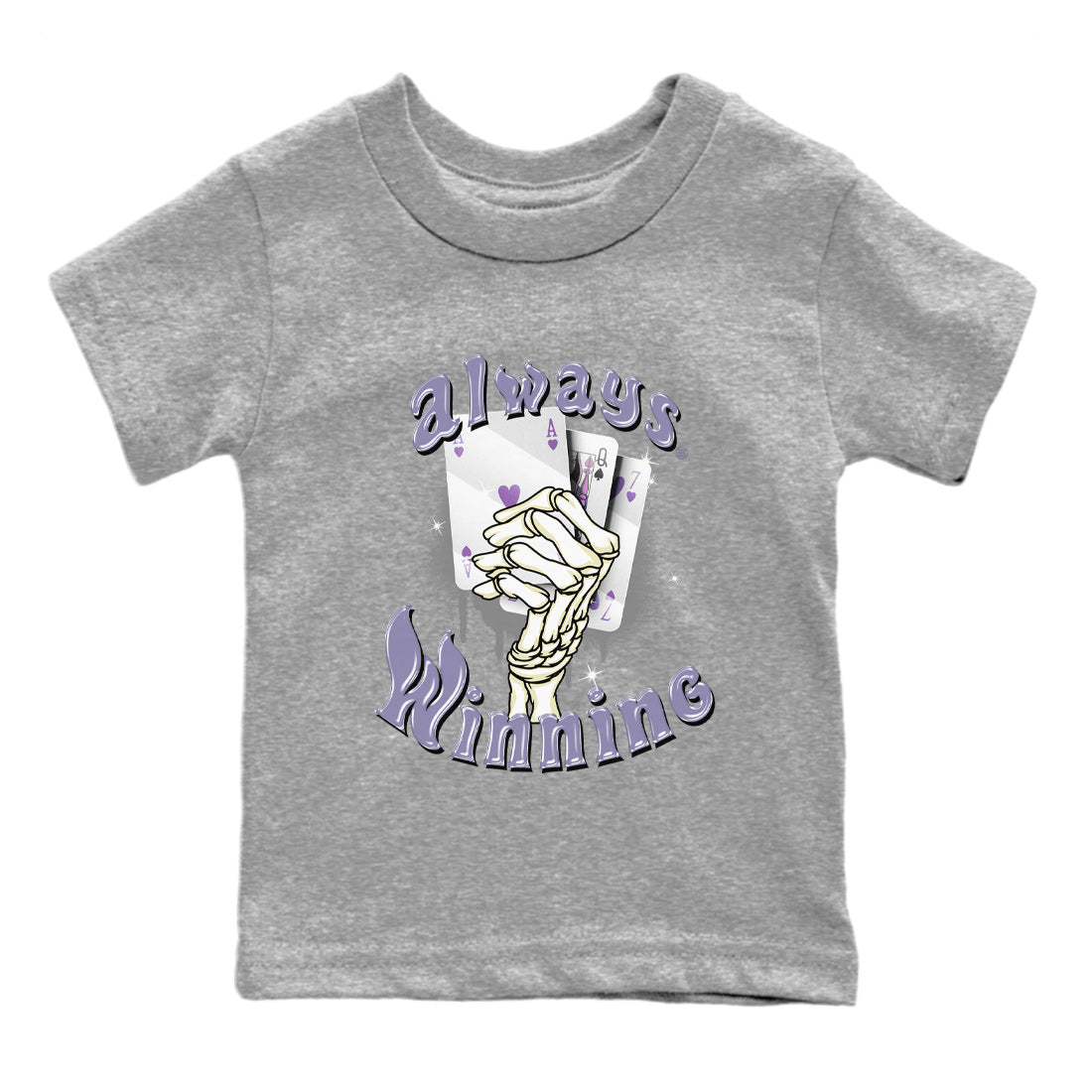 Air Jordan 5 Indigo Haze Sneaker Match Tees Always Winning 5s Indigo Haze Tee Sneaker Release Tees Kids Shirts Heather Grey 2