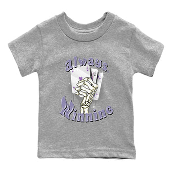 Air Jordan 5 Indigo Haze Sneaker Match Tees Always Winning 5s Indigo Haze Tee Sneaker Release Tees Kids Shirts Heather Grey 2