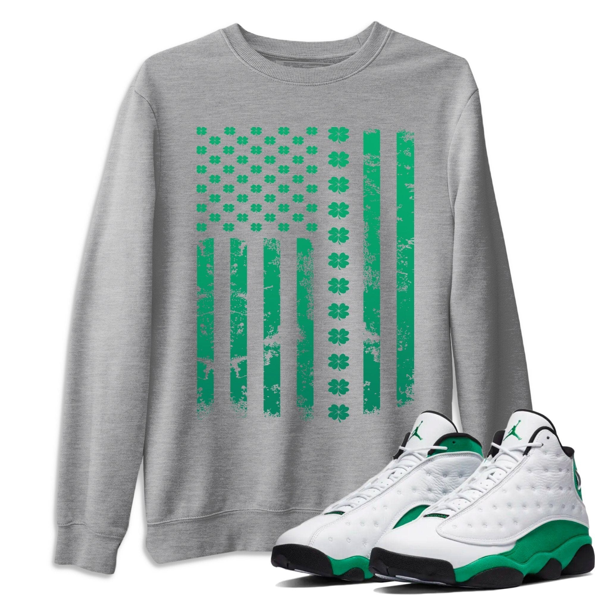 Jordan 13 Lucky Green Sneaker Match Tees American Flag Sneaker Tees Jordan 13 Lucky Green Sneaker Release Tees Unisex Shirts