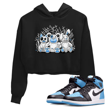 Air Jordan 1 Retro High OG UNC Toe Shirt to match Jordans Animal Homies Sneaker Tees AJ1 UNC Toe Sneaker Tees Crop T-Shirts Black 1