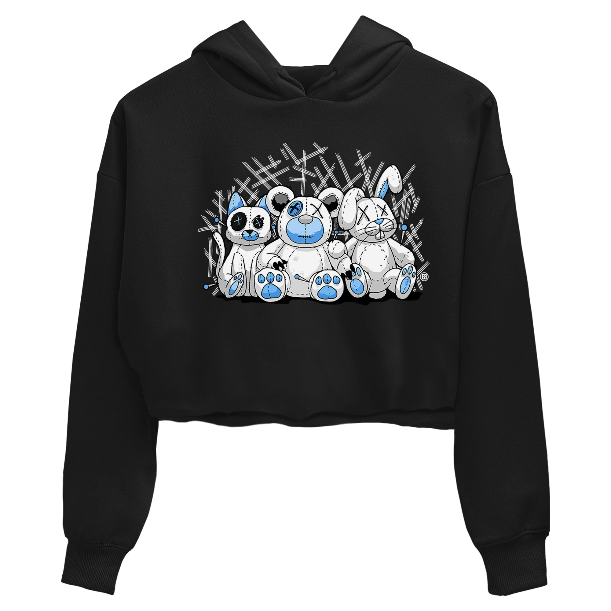 Air Jordan 1 Retro High OG UNC Toe Shirt to match Jordans Animal Homies Sneaker Tees AJ1 UNC Toe Sneaker Tees Crop T-Shirts Black 2