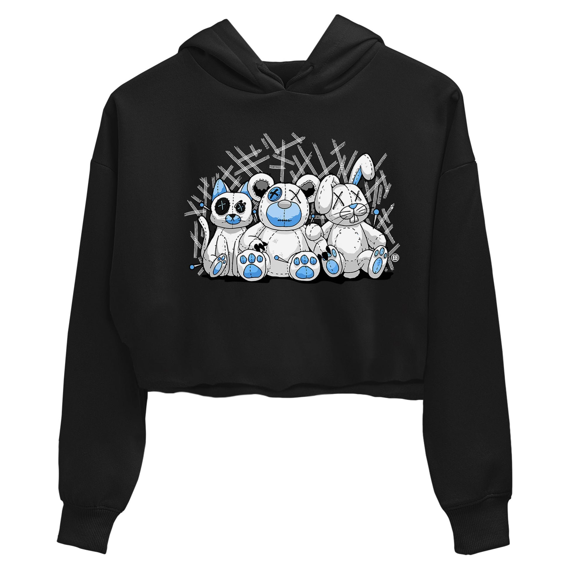 Air Jordan 1 Retro High OG UNC Toe Shirt to match Jordans Animal Homies Sneaker Tees AJ1 UNC Toe Sneaker Tees Crop T-Shirts Black 2