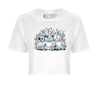 Air Jordan 1 Retro High OG UNC Toe Shirt to match Jordans Animal Homies Sneaker Tees AJ1 UNC Toe Sneaker Tees Crop T-Shirts White 1