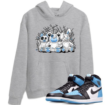 Air Jordan 1 Retro High OG UNC Toe Shirt to match Jordans Animal Homies Sneaker Tees AJ1 UNC Toe Sneaker Tees Crew Neck T-Shirts Heather Grey 1
