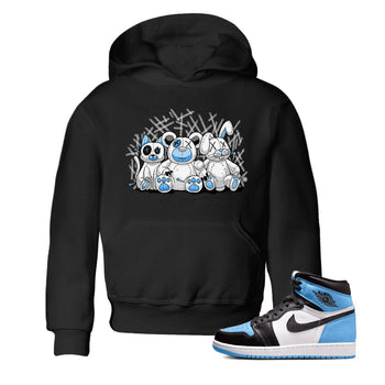 Air Jordan 1 Retro High OG UNC Toe Shirt to match Jordans Animal Homies Sneaker Tees AJ1 UNC Toe Sneaker Tees Kids and Baby Tees Black 1