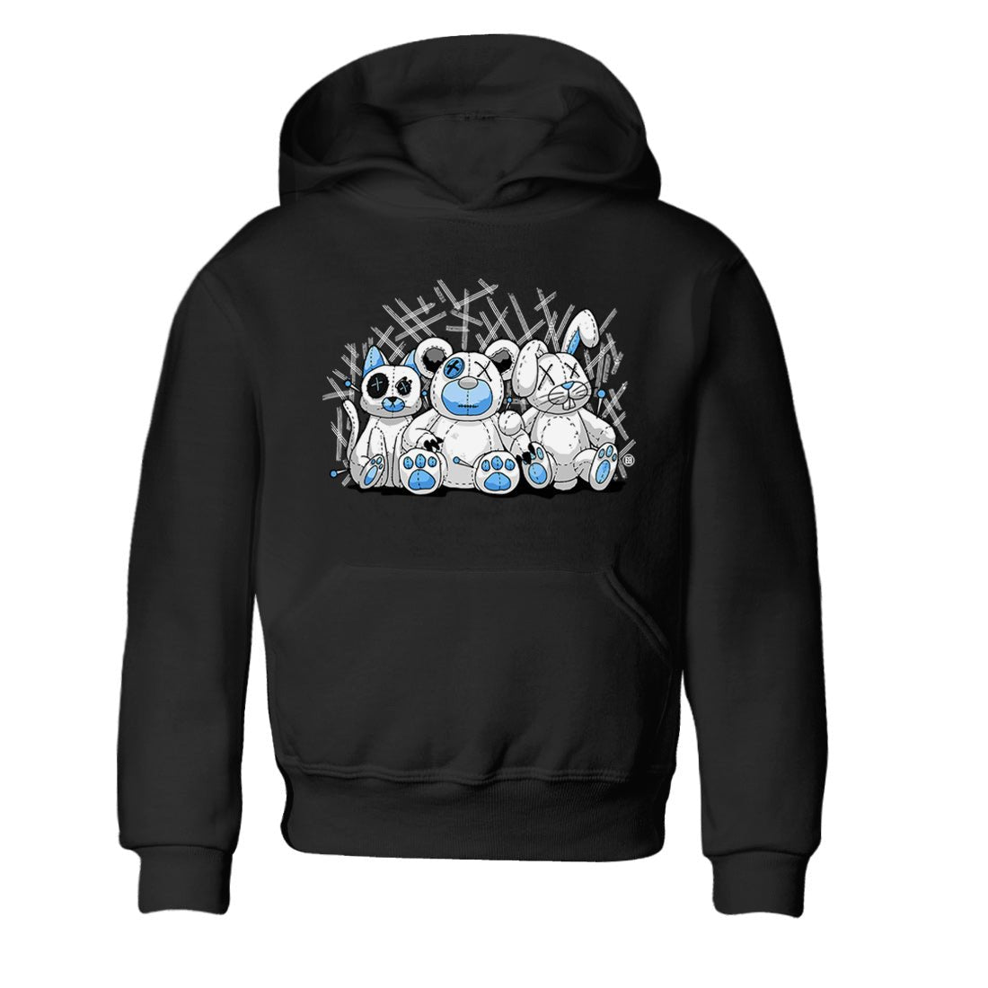 Air Jordan 1 Retro High OG UNC Toe Shirt to match Jordans Animal Homies Sneaker Tees AJ1 UNC Toe Sneaker Tees Kids and Baby Tees Black 2
