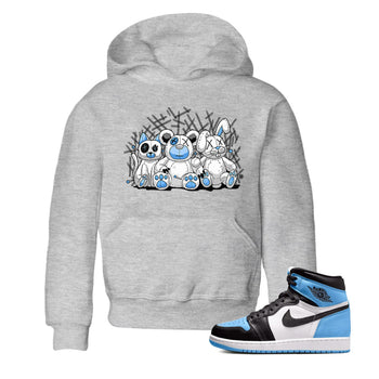 Air Jordan 1 Retro High OG UNC Toe Shirt to match Jordans Animal Homies Sneaker Tees AJ1 UNC Toe Sneaker Tees Kids and Baby Tees Heather Grey 1