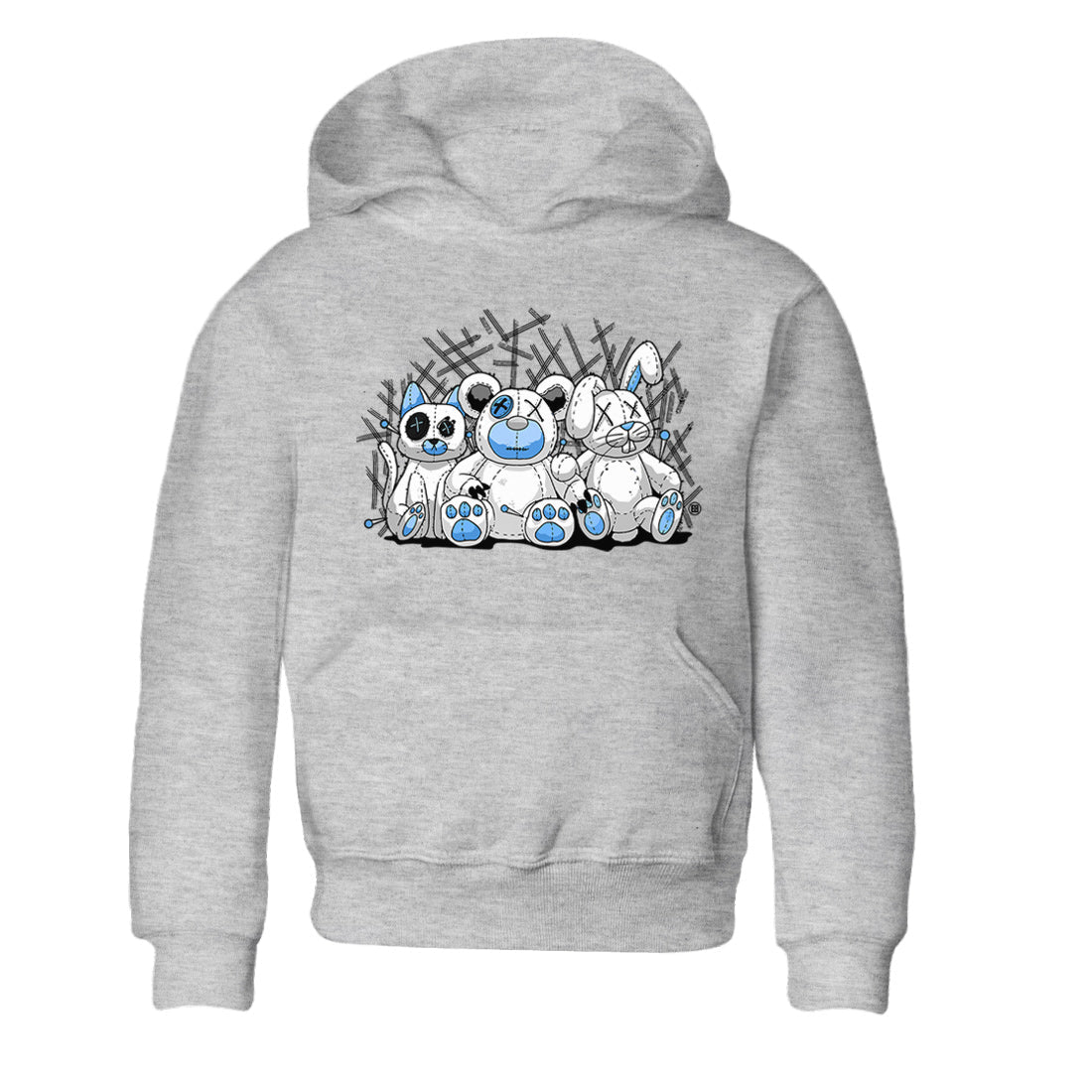 Air Jordan 1 Retro High OG UNC Toe Shirt to match Jordans Animal Homies Sneaker Tees AJ1 UNC Toe Sneaker Tees Kids and Baby Tees Heather Grey 2