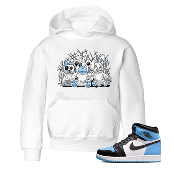 Air Jordan 1 Retro High OG UNC Toe Shirt to match Jordans Animal Homies Sneaker Tees AJ1 UNC Toe Sneaker Tees Kids and Baby Tees White 1