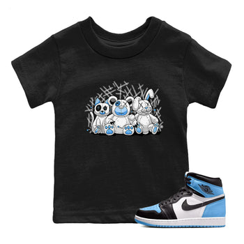 Air Jordan 1 Retro High OG UNC Toe Shirt to match Jordans Animal Homies Sneaker Tees AJ1 UNC Toe Sneaker Tees Kids and Baby Tees Black 1