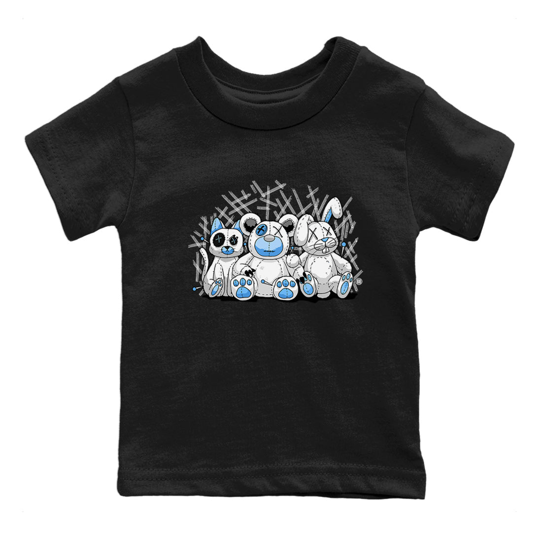 Air Jordan 1 Retro High OG UNC Toe Shirt to match Jordans Animal Homies Sneaker Tees AJ1 UNC Toe Sneaker Tees Kids and Baby Tees Black 2