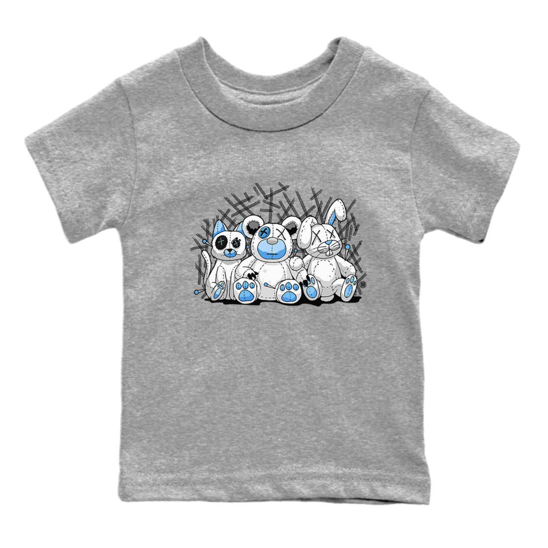 Air Jordan 1 Retro High OG UNC Toe Shirt to match Jordans Animal Homies Sneaker Tees AJ1 UNC Toe Sneaker Tees Kids and Baby Tees Heather Grey 2