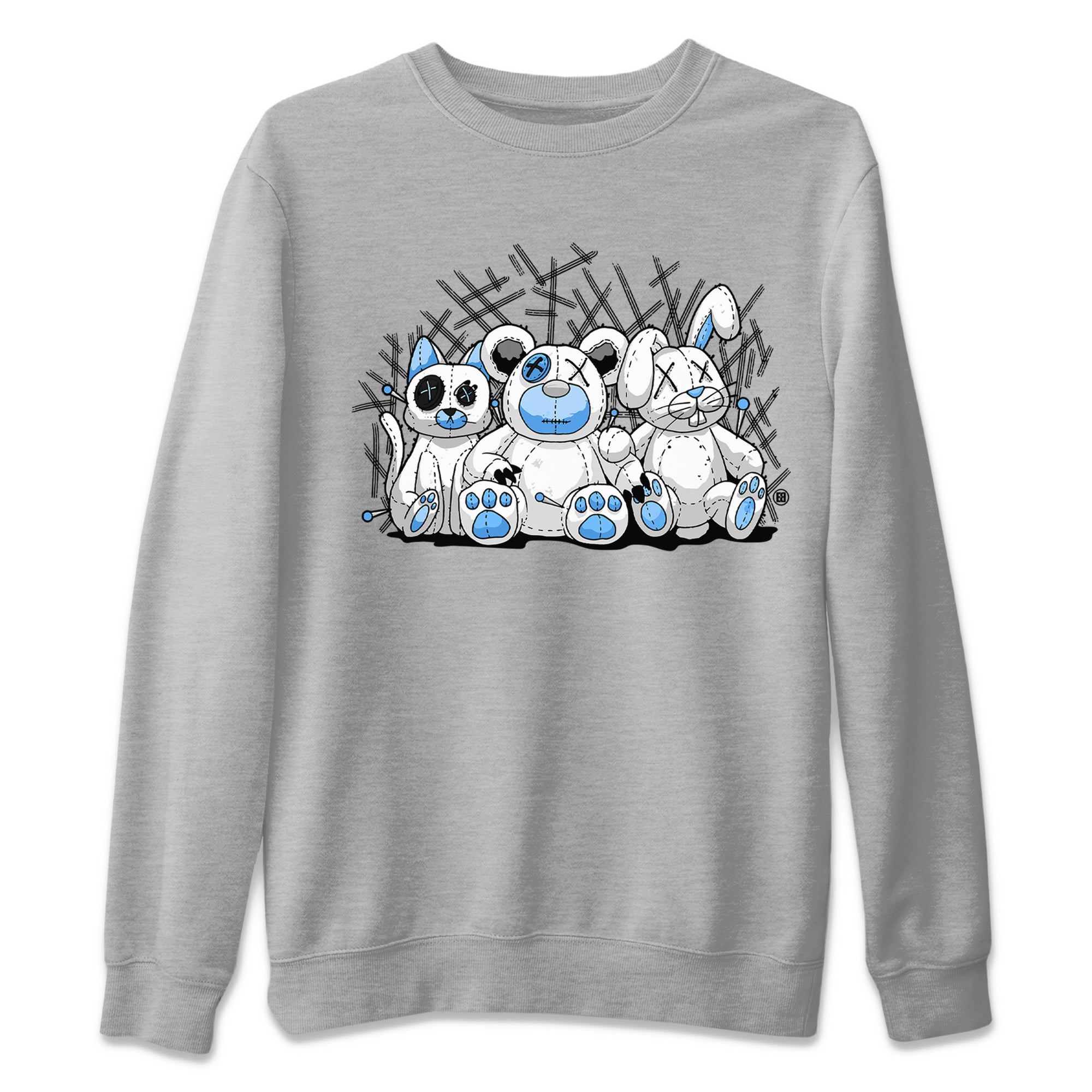 Air Jordan 1 Retro High OG UNC Toe Shirt to match Jordans Animal Homies Sneaker Tees AJ1 UNC Toe Sneaker Tees Crew Neck T-Shirts Heather Grey 2