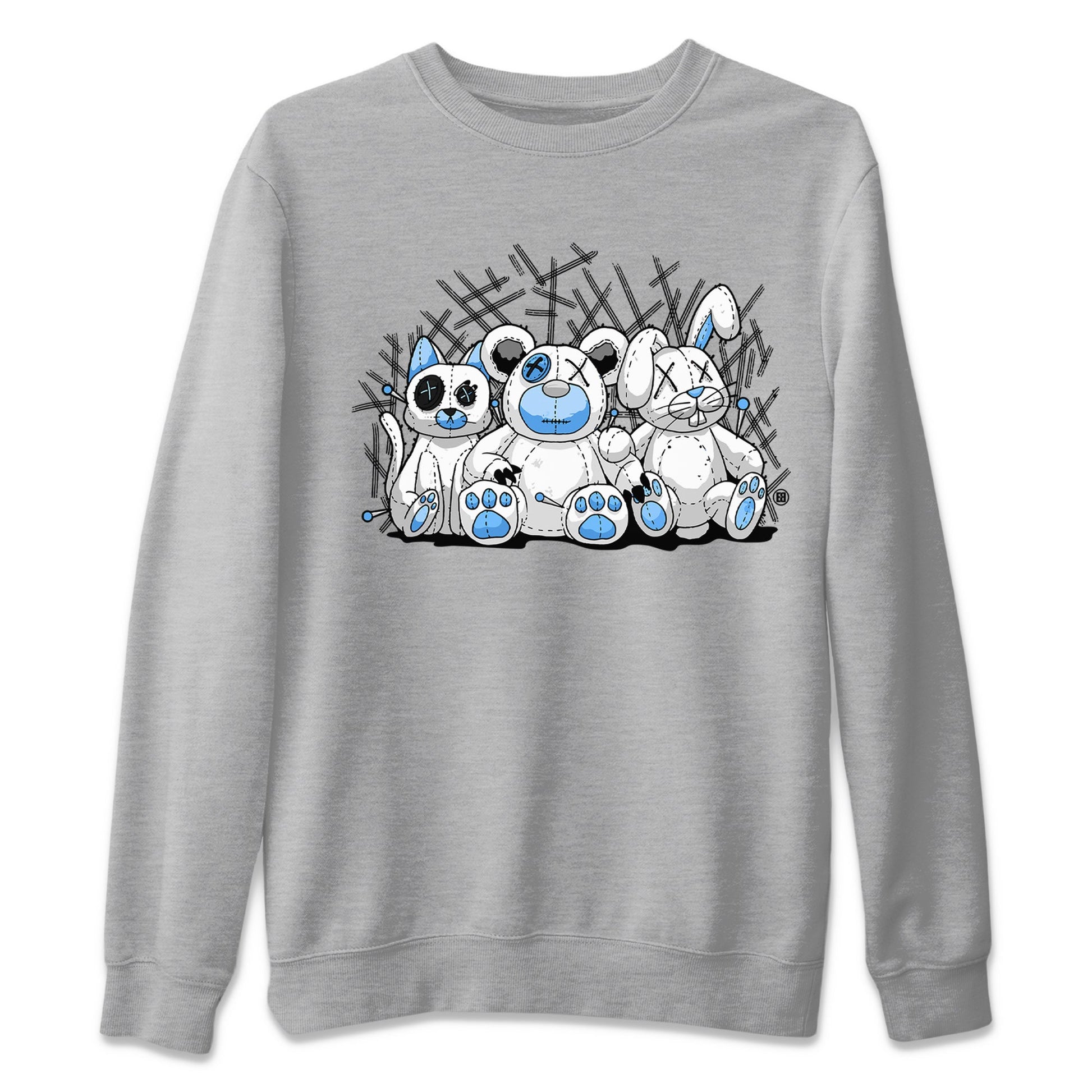 Air Jordan 1 Retro High OG UNC Toe Shirt to match Jordans Animal Homies Sneaker Tees AJ1 UNC Toe Sneaker Tees Crew Neck T-Shirts Heather Grey 2