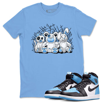 Air Jordan 1 Retro High OG UNC Toe Shirt to match Jordans Animal Homies Sneaker Tees AJ1 UNC Toe Sneaker Tees Crew Neck T-Shirts Carolina Blue 1