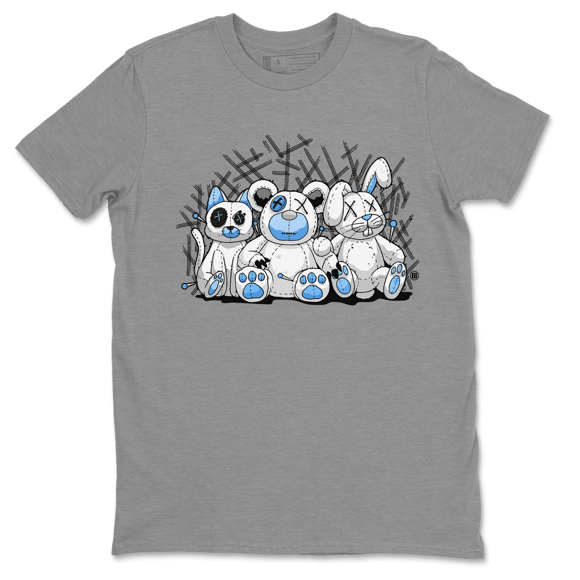 Air Jordan 1 Retro High OG UNC Toe Shirt to match Jordans Animal Homies Sneaker Tees AJ1 UNC Toe Sneaker Tees Crew Neck T-Shirts Heather Grey 2