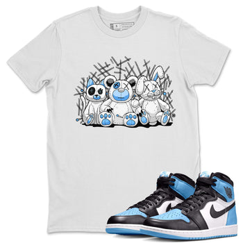 Air Jordan 1 Retro High OG UNC Toe Shirt to match Jordans Animal Homies Sneaker Tees AJ1 UNC Toe Sneaker Tees Crew Neck T-Shirts White 1