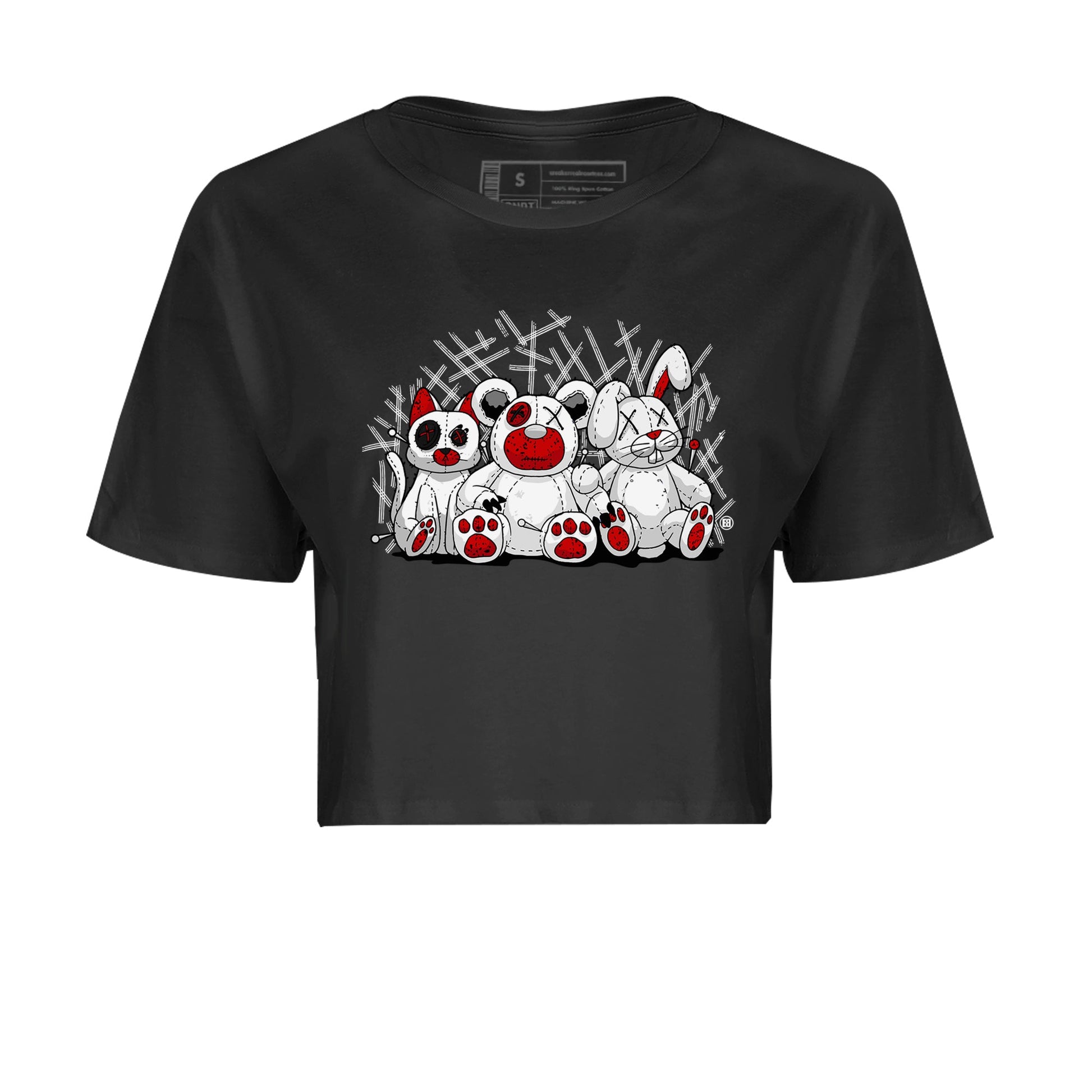 Air Jordan 4 Red Cement Sneaker Match Tees Animal Homies Sneaker Tees AJ4 Red Cement Tee Women's Shirts Black 2