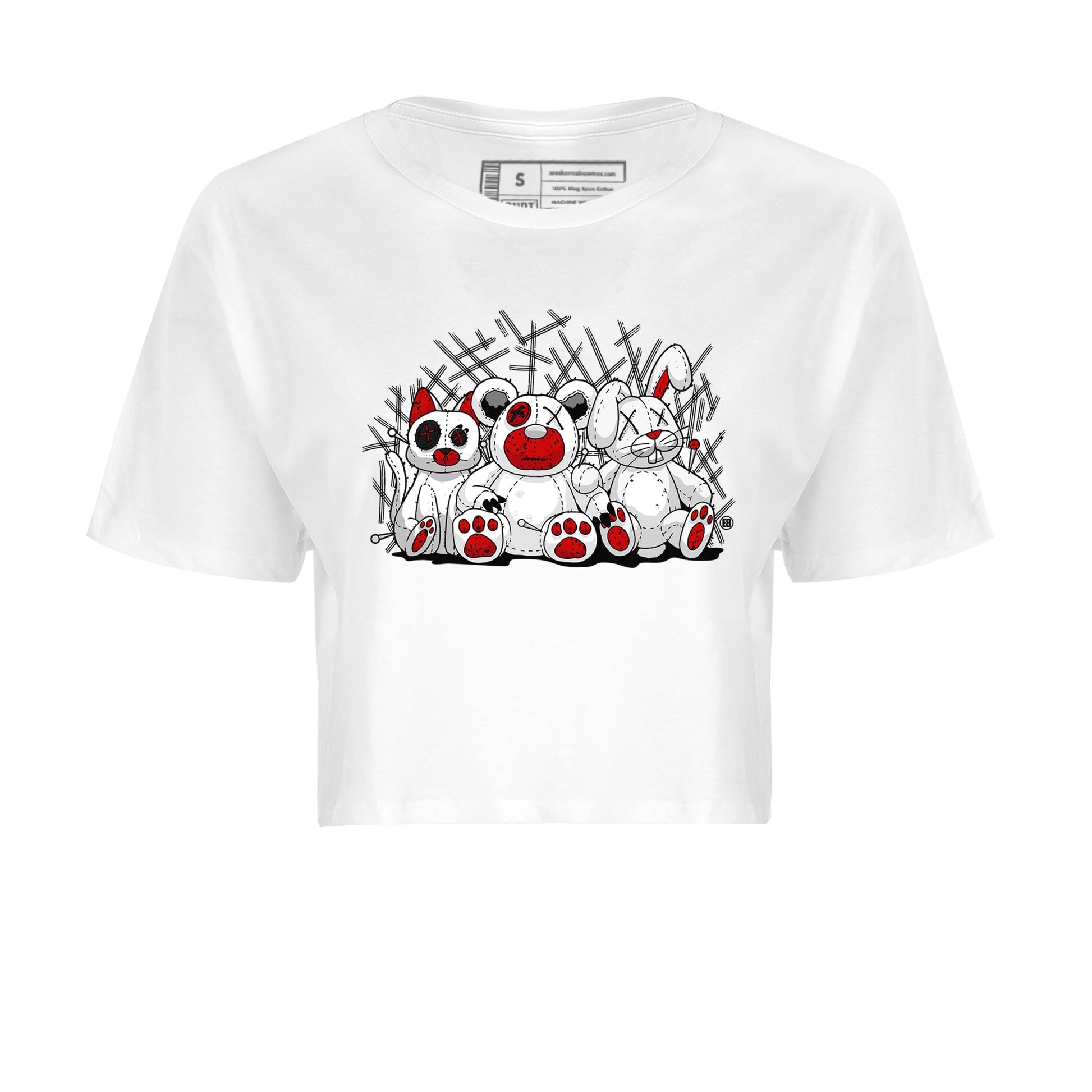 Air Jordan 4 Red Cement Sneaker Match Tees Animal Homies Sneaker Tees AJ4 Red Cement Tee Women's Shirts White 2