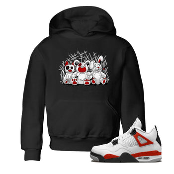 Air Jordan 4 Red Cement Sneaker Match Tees Animal Homies Sneaker Tees AJ4 Red Cement Tee Kids Shirts Black 1
