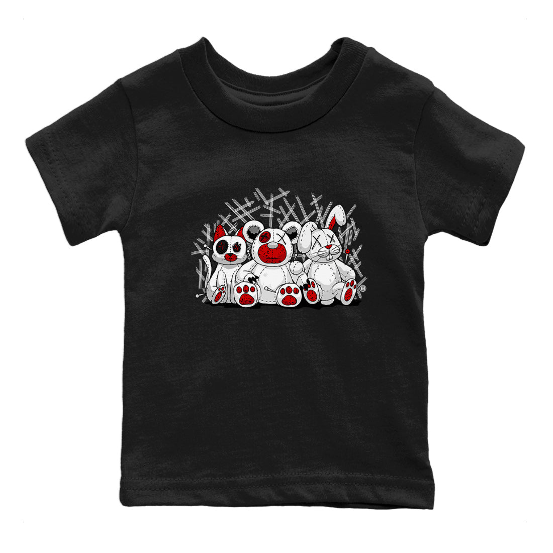 Air Jordan 4 Red Cement Sneaker Match Tees Animal Homies Sneaker Tees AJ4 Red Cement Tee Kids Shirts Black 2