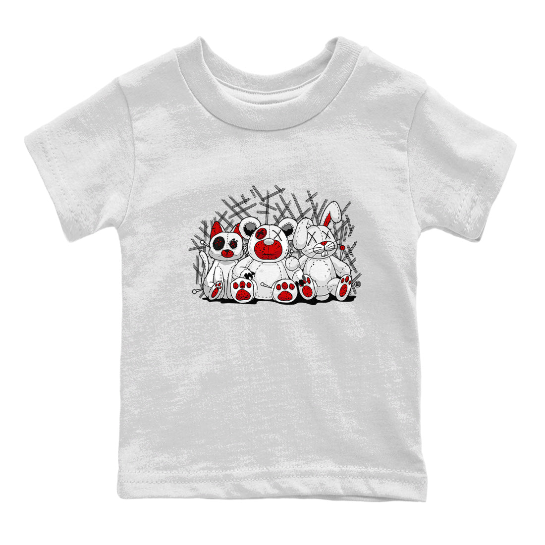 Air Jordan 4 Red Cement Sneaker Match Tees Animal Homies Sneaker Tees AJ4 Red Cement Tee Kids Shirts White 2