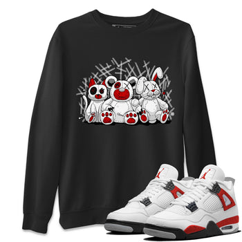 Air Jordan 4 Red Cement Sneaker Match Tees Animal Homies Sneaker Tees AJ4 Red Cement Tee Unisex Shirts Black 1