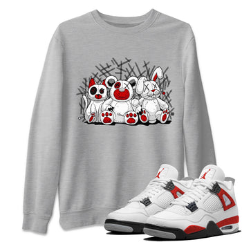 Air Jordan 4 Red Cement Sneaker Match Tees Animal Homies Sneaker Tees AJ4 Red Cement Tee Unisex Shirts Heather Grey 1