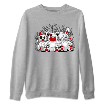 Air Jordan 4 Red Cement Sneaker Match Tees Animal Homies Sneaker Tees AJ4 Red Cement Tee Unisex Shirts Heather Grey 2