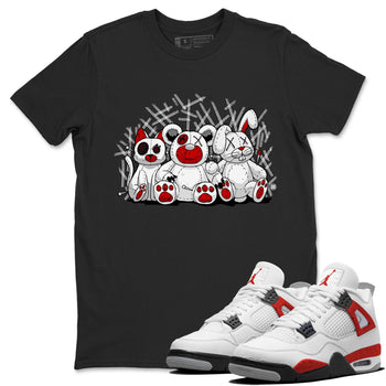 Air Jordan 4 Red Cement Sneaker Match Tees Animal Homies Sneaker Tees AJ4 Red Cement Tee Unisex Shirts Black 1