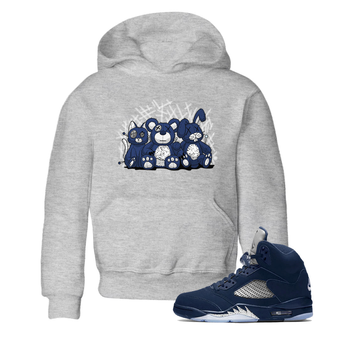 Jordan 5 Retro Midnight Navy shirt to match jordans Navy Animal Homies sneaker tees Air Jordan 5 Georgetown 5s Navy SNRT Sneaker Tees Baby Toddler Sneaker Matching Shirt Heather Grey 1 T-Shirt
