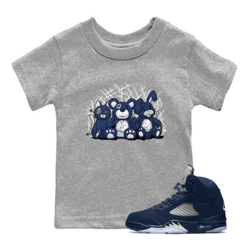 Jordan 5 Retro Midnight Navy shirt to match jordans Navy Animal Homies sneaker tees Air Jordan 5 Georgetown 5s Navy SNRT Sneaker Tees Baby Toddler Sneaker Matching Shirt Heather Grey 1 T-Shirt