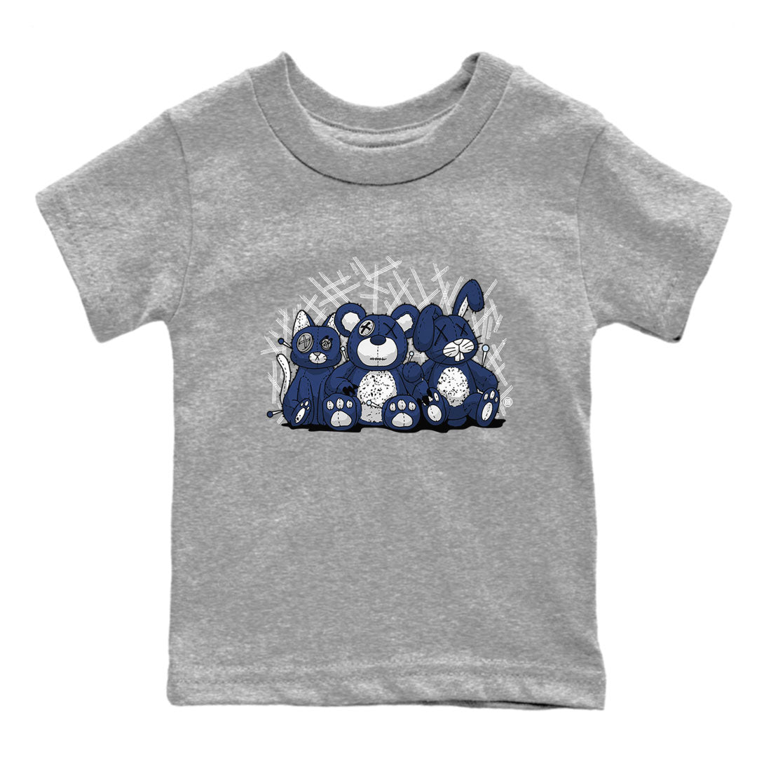 Jordan 5 Retro Midnight Navy shirt to match jordans Navy Animal Homies sneaker tees Air Jordan 5 Georgetown 5s Navy SNRT Sneaker Tees Baby Toddler Sneaker Matching Shirt Heather Grey 2 T-Shirt