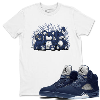 Jordan 5 Retro Midnight Navy shirt to match jordans Navy Animal Homies sneaker tees Air Jordan 5 Georgetown 5s Navy SNRT Sneaker Tees Unisex Navy 5s Sneaker Matching Clothes White 1 T-Shirt