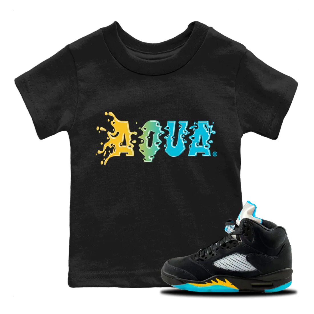 Jordan 5 Aqua Sneaker Match Tees Aqua Sneaker Tees Jordan 5 Aqua Sneaker Release Tees Kids Shirts