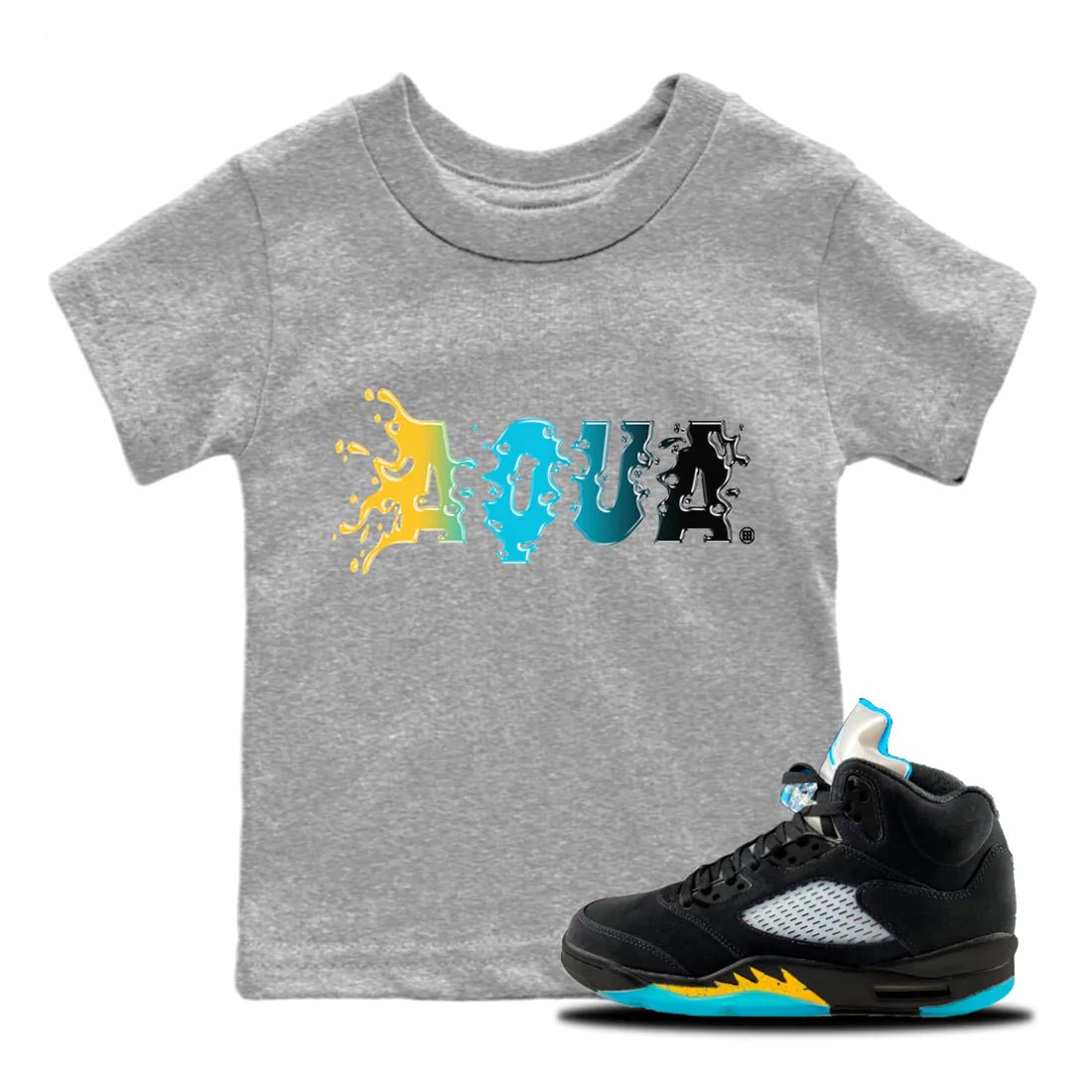 Jordan 5 Aqua Sneaker Match Tees Aqua Sneaker Tees Jordan 5 Aqua Sneaker Release Tees Kids Shirts