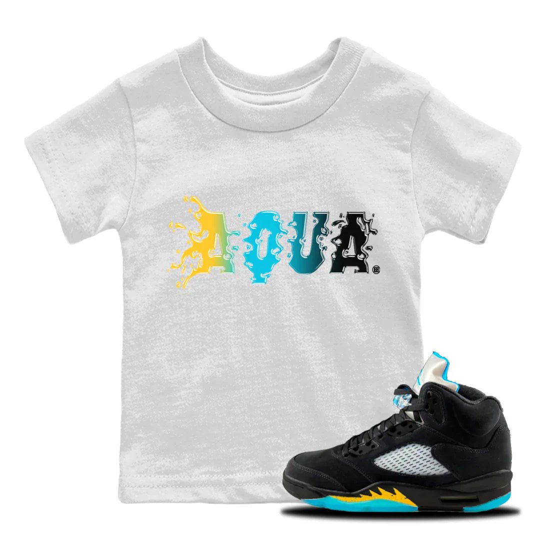 Jordan 5 Aqua Sneaker Match Tees Aqua Sneaker Tees Jordan 5 Aqua Sneaker Release Tees Kids Shirts