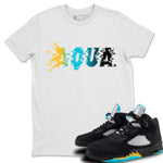 Jordan 5 Aqua Sneaker Match Tees Aqua Sneaker Tees Jordan 5 Aqua Sneaker Release Tees Unisex Shirts