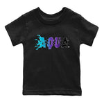 Air Jordan 6 Aqua Sneaker Match Tees Aqua Sneaker Tees AJ6 Aqua Sneaker Release T-Shirt Kids Shirts Black 2