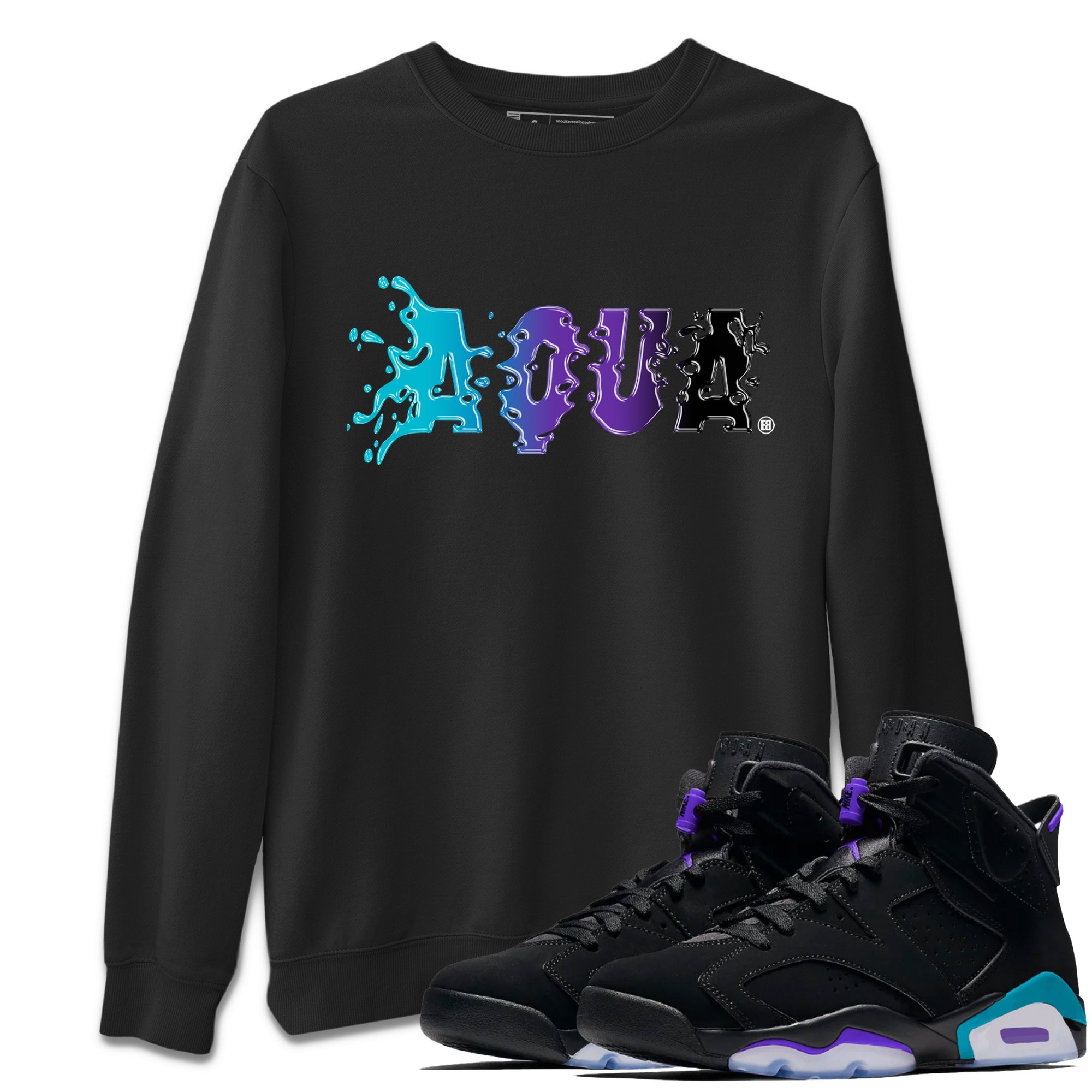 Air Jordan 6 Aqua Sneaker Match Tees Aqua Sneaker Tees AJ6 Aqua Sneaker Release T-Shirt Unisex Shirts Black 1