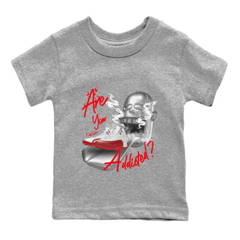 Air Jordan 12 Cherry Sneaker Match Tees Are You Addicted Sneaker Tees AJ12 Cherry Sneaker Release Tees Kids Shirts Heather Grey 2