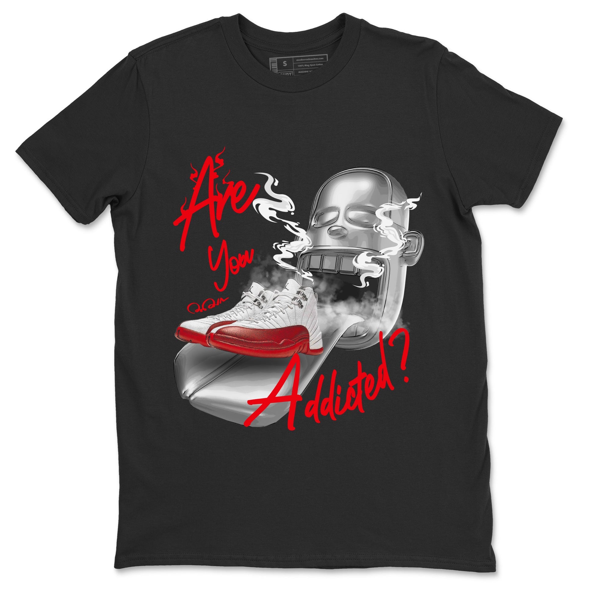 Air Jordan 12 Cherry Sneaker Match Tees Are You Addicted Sneaker Tees AJ12 Cherry Sneaker Release Tees Unisex Shirts Black 2