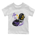Air Jordan 12 Field Purple Sneaker Match Tees Are You Addicted Sneaker Tees AJ12 Field Purple Sneaker Release Tees Kids Shirts White 2