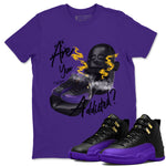 Air Jordan 12 Field Purple Sneaker Match Tees Are You Addicted Sneaker Tees AJ12 Field Purple Sneaker Release Tees Unisex Shirts Purple 1