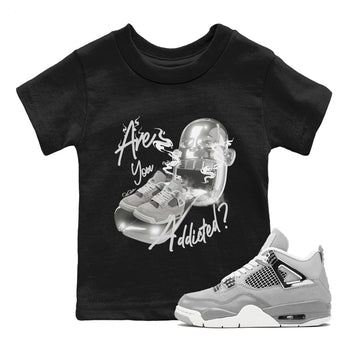 Air Jordan 4 Light Iron Ore shirt to match jordans Are You Addicted sneaker tees AJ4 Frozen Moments SNRT Sneaker Release Tees Baby Toddler Black 1 T-Shirt