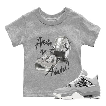 Air Jordan 4 Light Iron Ore shirt to match jordans Are You Addicted sneaker tees AJ4 Frozen Moments SNRT Sneaker Release Tees Baby Toddler Heather Grey 1 T-Shirt