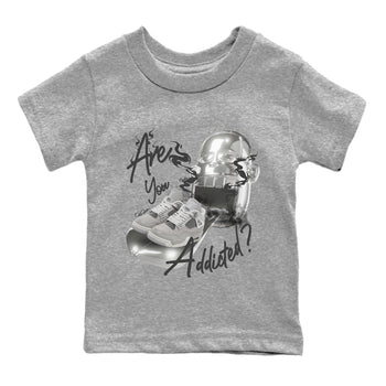 Air Jordan 4 Light Iron Ore shirt to match jordans Are You Addicted sneaker tees AJ4 Frozen Moments SNRT Sneaker Release Tees Baby Toddler Heather Grey 2 T-Shirt